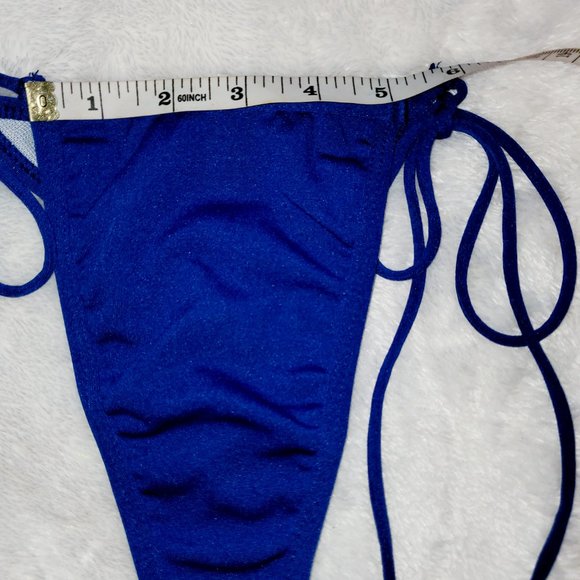 NWOT Blue two piece thong string bikini - Picture 9 of 11